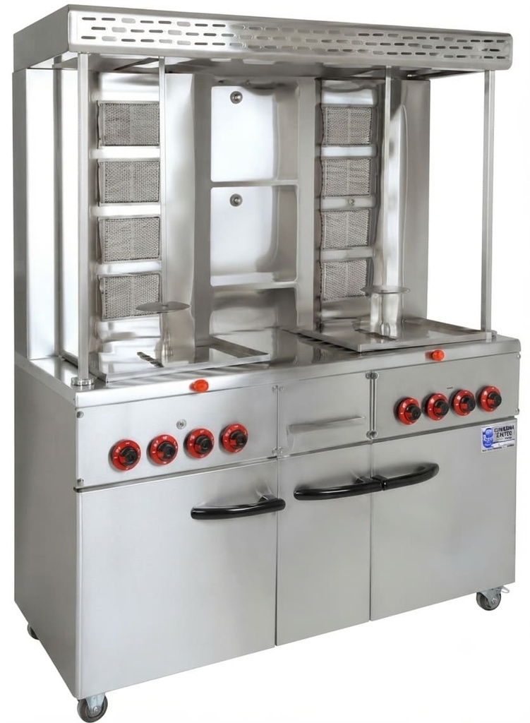 Commercial Double-Head Shawarma Kebab Machine with Cabinet