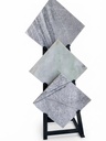 White & Light Grey Marble Tile 30×30×2 cm ✅