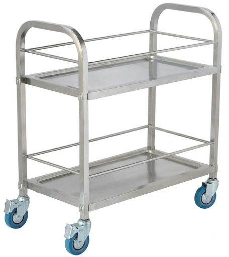 Commercial 2-Tier Stainless Steel Service Trolley D-14c