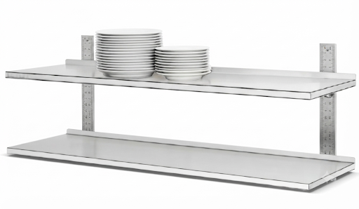 Two-Tier Stainless Steel Wall Shelf BV-95C