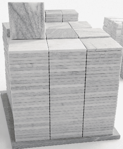 White & Light Grey Marble Tile 60×60×3 cm ✅